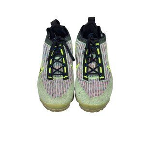 Nike Air Men's VaporMax 2021 Flyknit Volt Black Blue Size 9 Pre-owned No Box